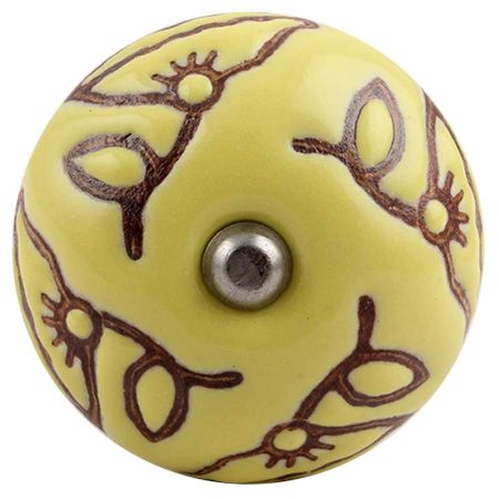 Calla Lily Brown Etched Ceramic Wine Stopper